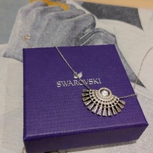 Swarovski dancing crystal necklace in silver